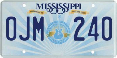MS license plate OJM240