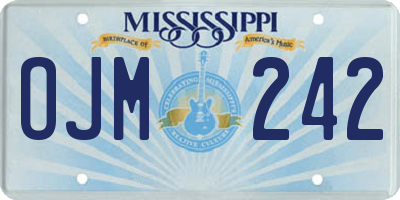 MS license plate OJM242