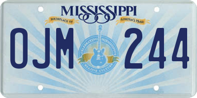 MS license plate OJM244
