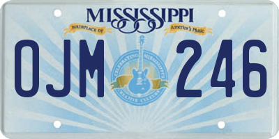 MS license plate OJM246