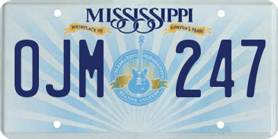 MS license plate OJM247
