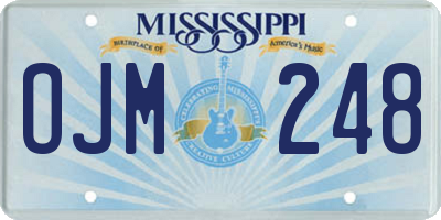 MS license plate OJM248