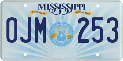 MS license plate OJM253