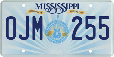 MS license plate OJM255