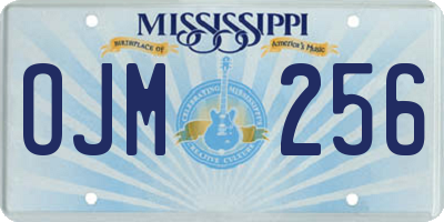 MS license plate OJM256