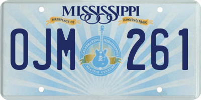 MS license plate OJM261