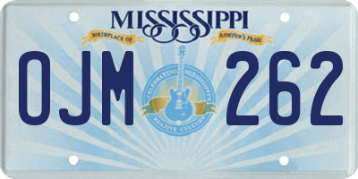 MS license plate OJM262