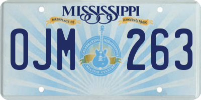 MS license plate OJM263