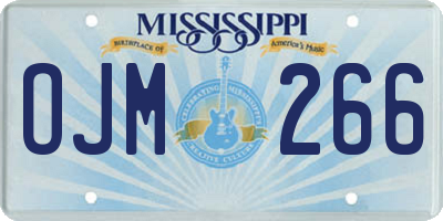 MS license plate OJM266