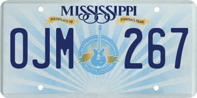 MS license plate OJM267