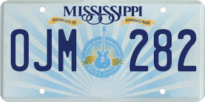 MS license plate OJM282