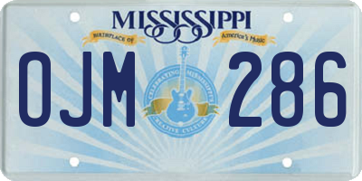 MS license plate OJM286