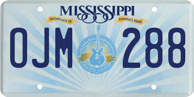 MS license plate OJM288