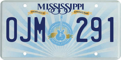 MS license plate OJM291