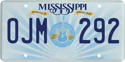 MS license plate OJM292