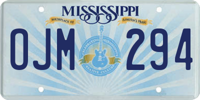MS license plate OJM294
