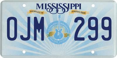 MS license plate OJM299