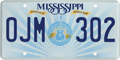 MS license plate OJM302
