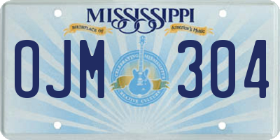 MS license plate OJM304