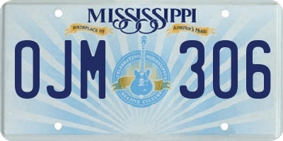 MS license plate OJM306