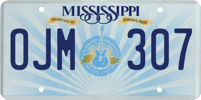 MS license plate OJM307