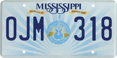 MS license plate OJM318