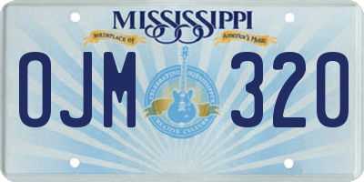 MS license plate OJM320