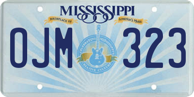 MS license plate OJM323