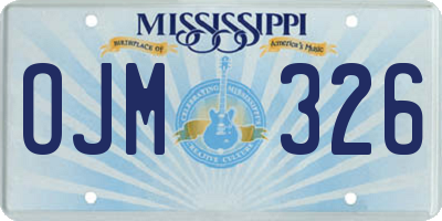 MS license plate OJM326