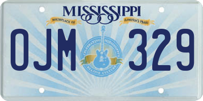 MS license plate OJM329