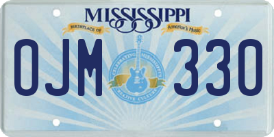 MS license plate OJM330