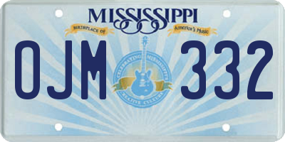 MS license plate OJM332