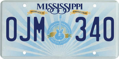 MS license plate OJM340