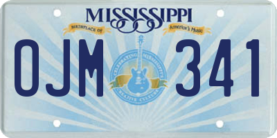 MS license plate OJM341