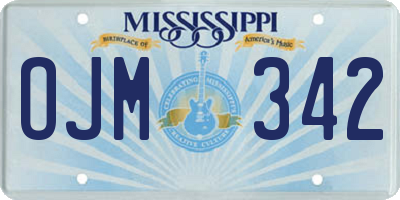 MS license plate OJM342