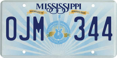 MS license plate OJM344