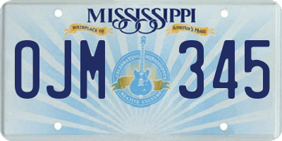 MS license plate OJM345