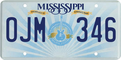 MS license plate OJM346