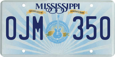 MS license plate OJM350