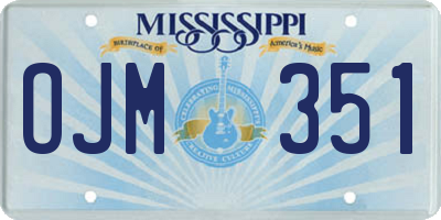 MS license plate OJM351