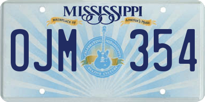 MS license plate OJM354