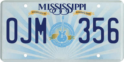 MS license plate OJM356