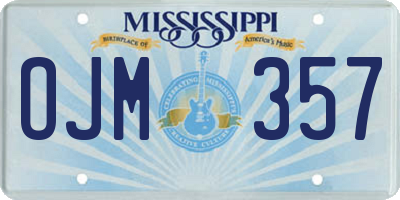 MS license plate OJM357