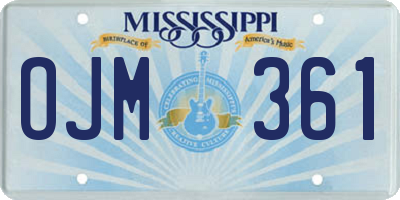 MS license plate OJM361