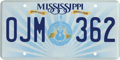 MS license plate OJM362