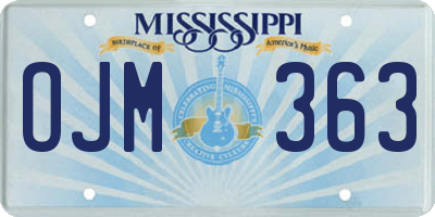 MS license plate OJM363