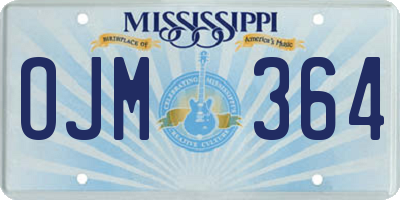 MS license plate OJM364