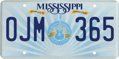 MS license plate OJM365