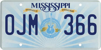 MS license plate OJM366