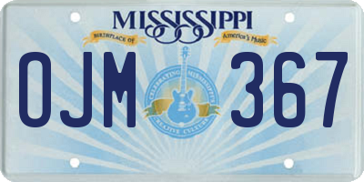 MS license plate OJM367